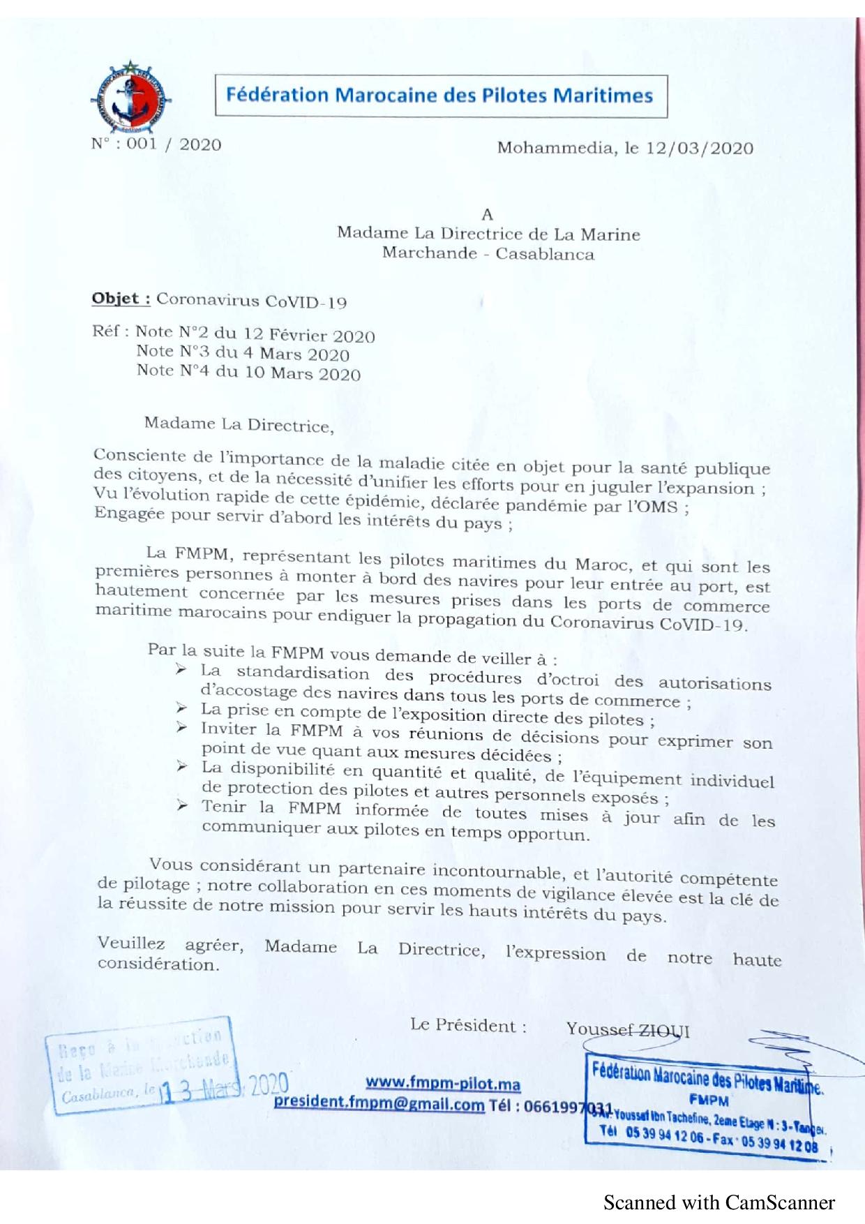 Les pilotes maritimes en première ligne face à la crise du COVID-19 demandent plus de concertations