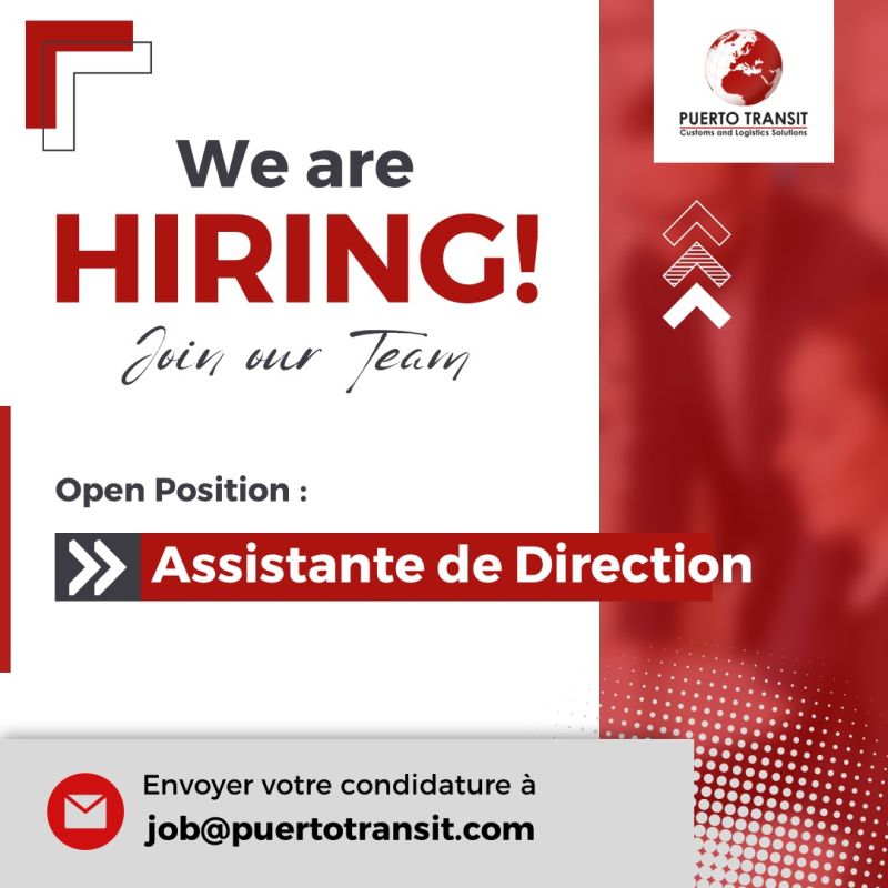 PUERTO TRANSIT recrute une assistante de direction à Tanger