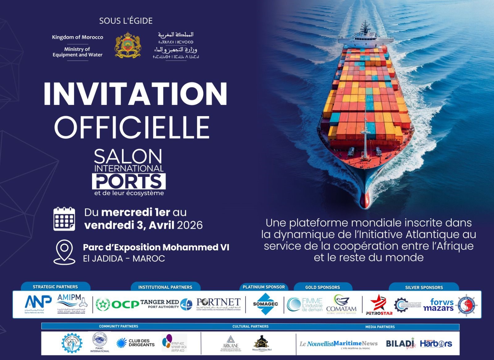 A J-2: Les professionnels du secteur maritime et portuaire en force au Salon International des Ports (SIPORTS)