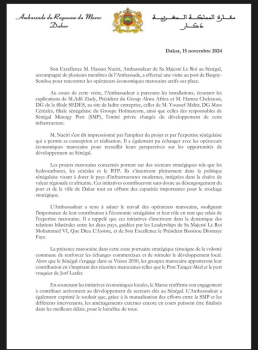 La Diplomatie Économique Marocaine en Action : SEM Hassan Naciri visite le port de Bargny-Sendou au Sénégal 