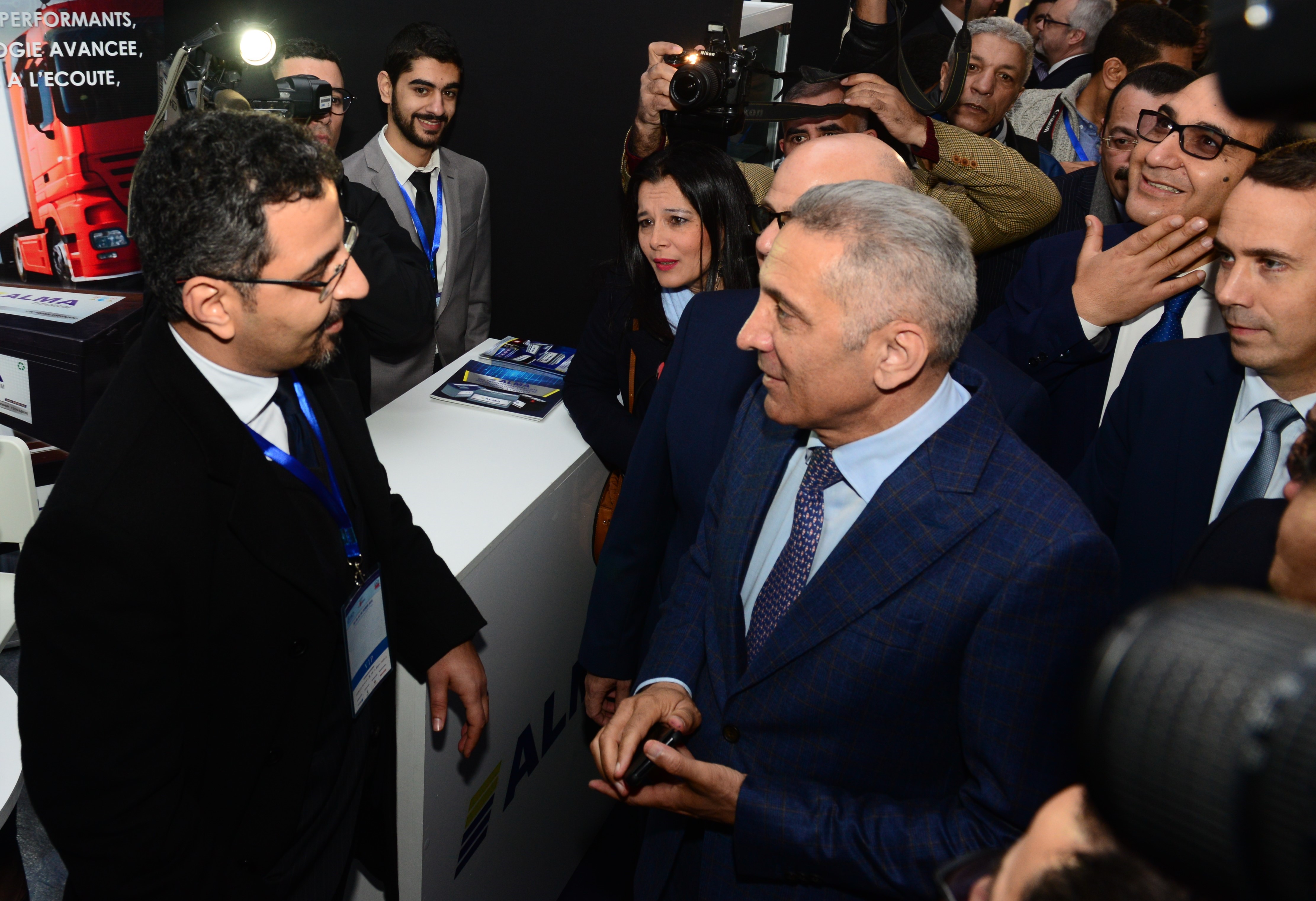 Visite du salon AMT avec M. Moulay Hafid Elalamy Ministre de l'Industrie, de l'Investissement, du Commerce et de l'Economie Numérique