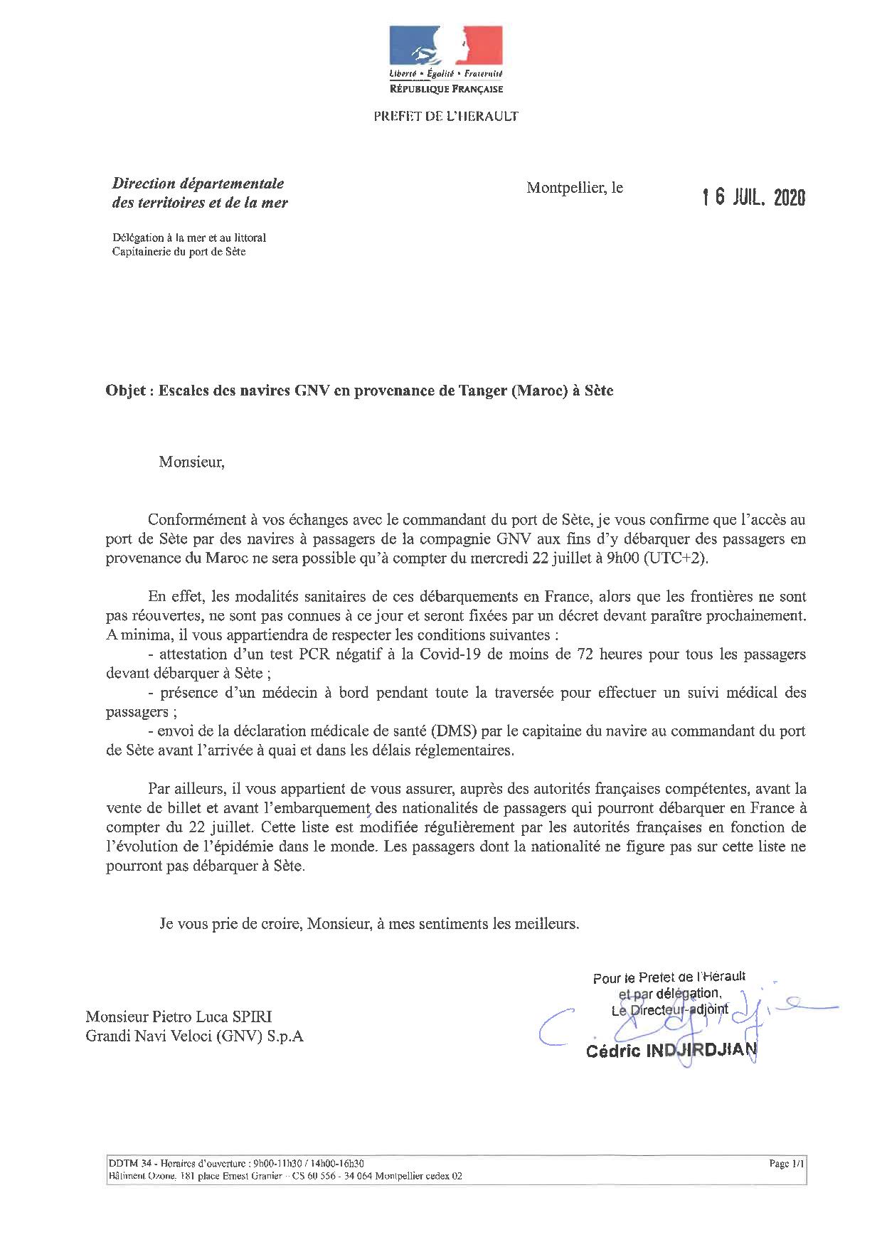 Les autorités françaises refusent d’autoriser l’accès au port de Sète pour les passagers en provenance du Maroc jusqu’au 22 Juillet 