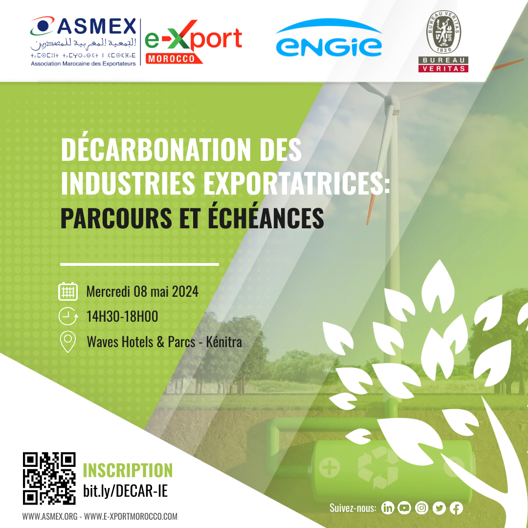 Kénitra abritera une nouvelle escale des rencontres de l'ASMEX sur la décarbonation des industries exportatrices 