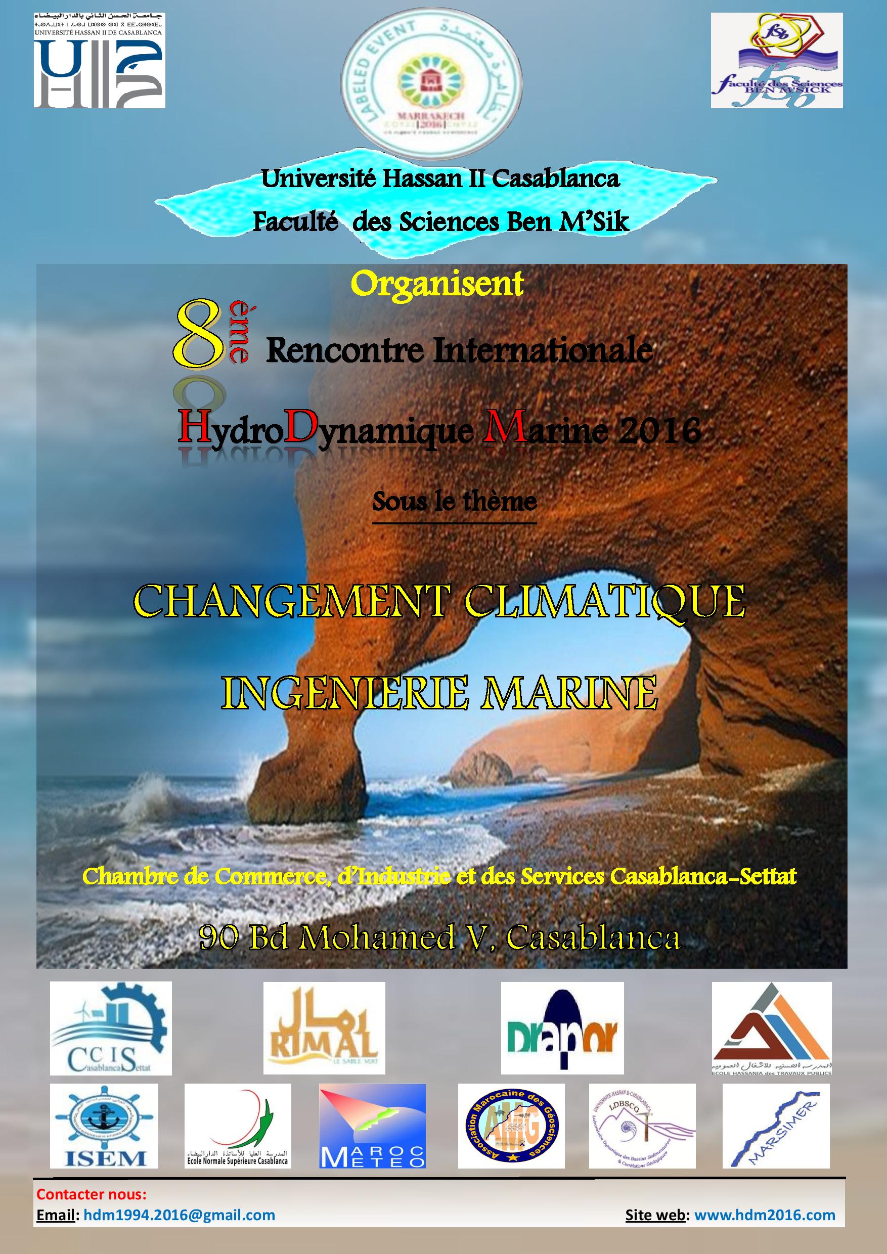 8ème Rencontre Internationale Hydrodynamique le 27 et 28 octobre 2016